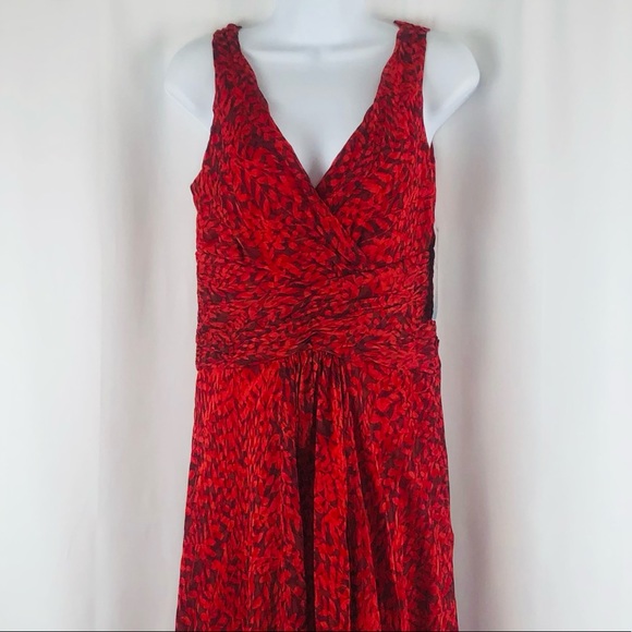 London Times Silk ruched bodice longer in back sleeveless midi dress NWT 8 - Picture 4 of 16